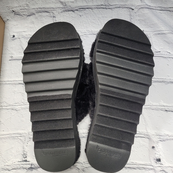 Koolaburra by UGG Cameal slides black faux fur in size 9M - Picture 6 of 9